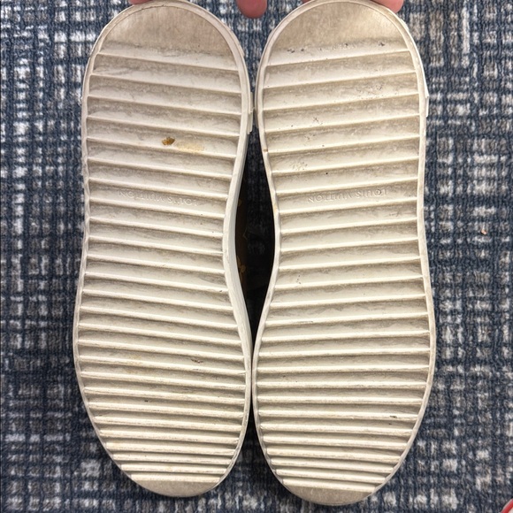 Authentic Louis Vuitton Brown and Monogram Women's Sneakers - Picture 2 of 7
